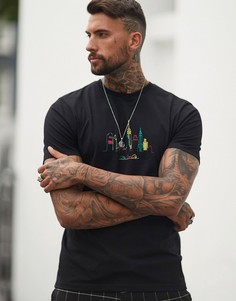Футболка с принтом ASOS DESIGN-Черный