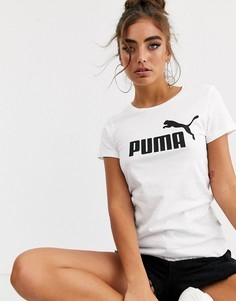 Белая футболка с логотипом Puma Essentials-Белый