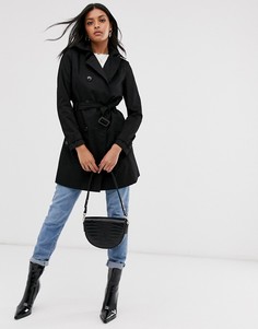 Черный тренч Stradivarius
