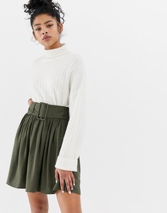 Мини-юбка с поясом ASOS DESIGN-Зеленый