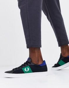 Черные кроссовки из кожи и парусины Fred Perry-Черный