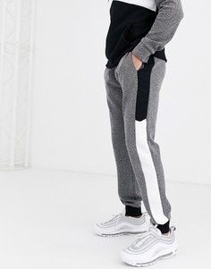 Серые джоггеры с полосками по бокам River Island-Черный