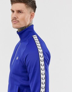 Синяя спортивная куртка с кантом Fred Perry-Синий