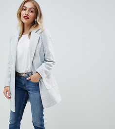 Фактурное приталенное пальто ASOS DESIGN Petite-Серый
