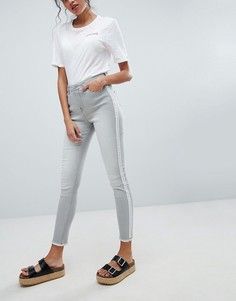 Укороченные джинсы скинни с полосками по бокам Brooklyn Supply Co-Серый