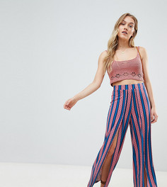 Широкие брюки с ацтекским принтом ASOS DESIGN Petite-Мульти