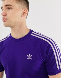 Фиолетовая футболка с 3 полосками adidas Originals-Фиолетовый