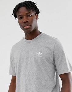 Серая футболка с маленьким логотипом adidas Originals-Серый