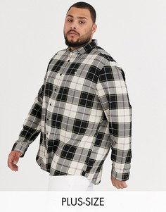 Рубашка в коричневую и черную клетку River Island Big & Tall-Светло-коричневый