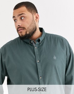 Оксфордская рубашка цвета хаки River Island Big & Tall-Зеленый