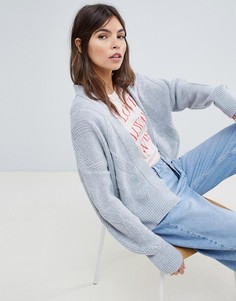 Кардиган крупной вязки без застежки ASOS DESIGN-Серый