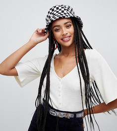 Кремовый топ в рубчик с овальным вырезом на пуговицах Monki-Бежевый