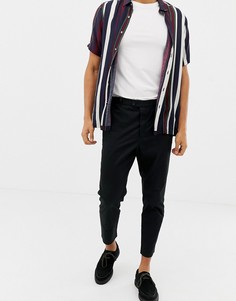 Суженные книзу черные укороченные брюки AllSaints Kato-Черный