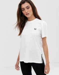 Футболка с отделкой в клетку Fred Perry-Белый