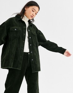 Вельветовая oversize-рубашка Only-Зеленый