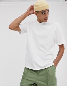 Белая свободная футболка из плотного трикотажа ASOS WHITE-Белый