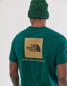 Зеленая футболка The North Face - Red Box (night)-Зеленый