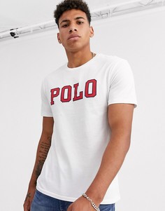 Белая футболка с логотипом на груди Polo Ralph Lauren-Белый