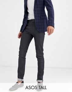 Строгие зауженные джинсы серого цвета ASOS DESIGN Tall-Серый