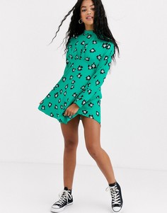 Чайное платье мини с цветочным принтом ASOS DESIGN-Мульти