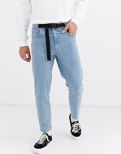 Голубые классические джинсы с ремнем ASOS DESIGN rigid-Синий