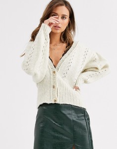 Кремовый ажурный кардиган Topshop