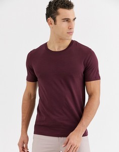 Бордовая футболка из хлопка пима Selected Homme-Красный