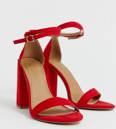Босоножки на каблуке для широкой стопы ASOS DESIGN-Красный