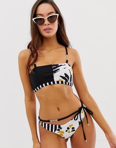 Кроп-топ с абстрактным принтом River Island-Бежевый
