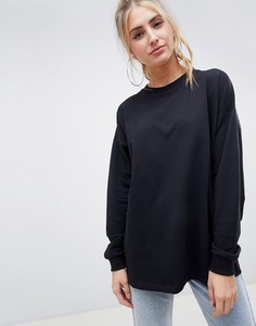 Черный легкий oversize-свитшот ASOS DESIGN