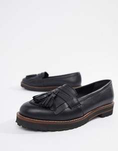 Кожаные лоферы с бахромой ASOS DESIGN Maxfield-Черный