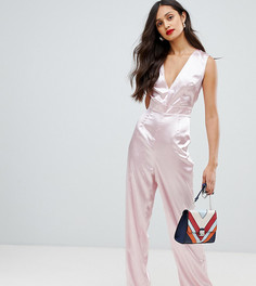 Комбинезон с глубоким вырезом и широкими штанинами UNIQUE21-Розовый