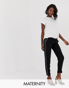 Брюки с полосками Mamalicious-Черный Mama.Licious