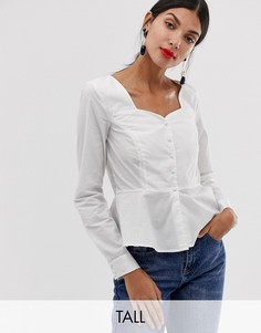 Рубашка с баской и квадратным вырезом Vero Moda Tall-Белый