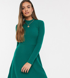 Вязаное платье мини в рубчик Y.A.S Petite-Зеленый