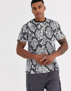 Белая футболка со змеиным принтом Only & Sons-Белый