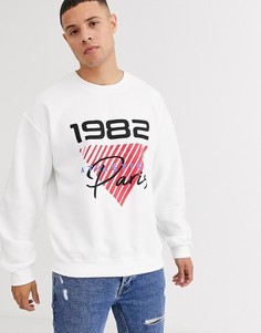 Белый свитшот в стиле ретро New Look