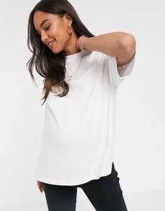 Белая футболка с короткими рукавами и высоким воротом ASOS DESIGN Maternity-Белый