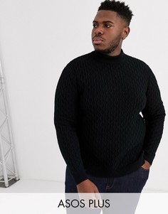 Черный фактурный джемпер средней плотности ASOS DESIGN Plus