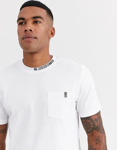 Белая футболка с отделкой на воротнике Only & Sons-Белый