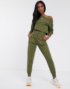 Спортивный костюм с коротким свитшотом и джоггерами ASOS DESIGN-Зеленый