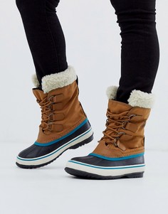 Бежевые водонепроницаемые зимние ботинки на шнуровке Sorel-Коричневый