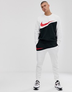 Джоггеры с манжетами и логотипом-галочкой Nike-Черный