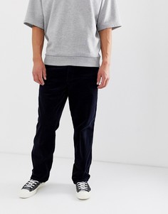 Темно-синие вельветовые брюки прямого кроя Carhartt WIP-Темно-синий