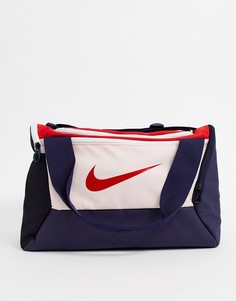 Маленькая спортивная сумка темно-синего/розового цвета Nike-Темно-синий