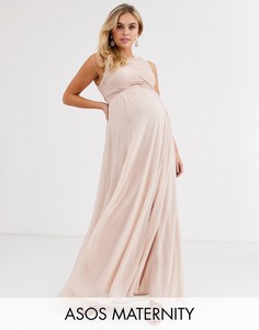 Платье макси ASOS DESIGN Maternity Bridesmaid-Розовый