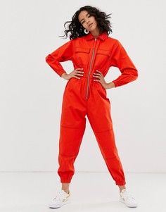 Комбинезон с молнией ASOS DESIGN-Оранжевый