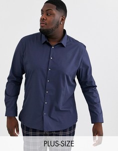 Темно-синяя рубашка River Island Big & Tall-Темно-синий
