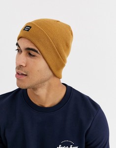 Светло-коричневая вязаная шапка-бини Jack & Jones-Светло-коричневый