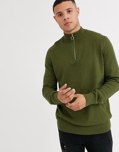 Джемпер цвета хаки с молнией New Look-Зеленый